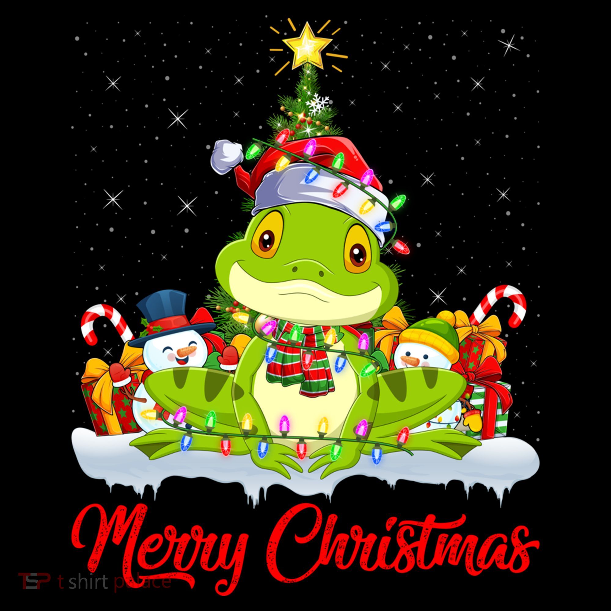 Tree Frog Xmas Tree Lighting Santa Tree Frog Christmas Funny Gift Women's Hoodie