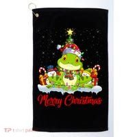 Tree Frog Xmas Tree Lighting Santa Tree Frog Christmas Funny Gift Golf Towel thumb 0