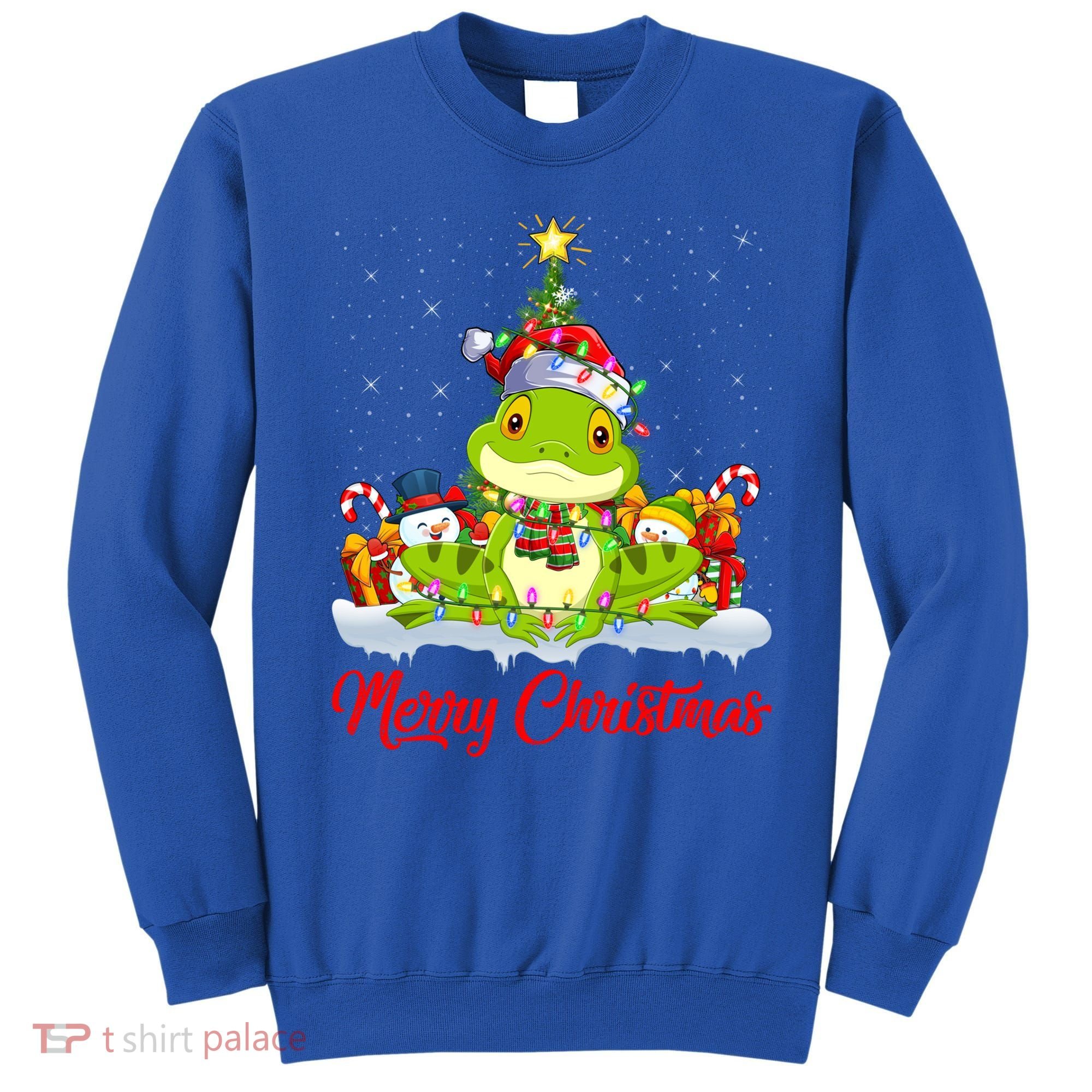 Tree Frog Xmas Tree Lighting Santa Tree Frog Christmas Funny Gift Sweatshirt