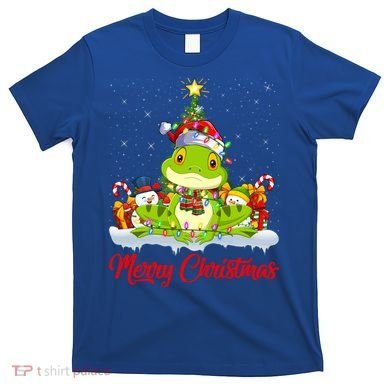 Tree Frog Xmas Tree Lighting Santa Tree Frog Christmas Funny Gift T-Shirt