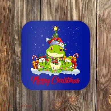 Tree Frog Xmas Tree Lighting Santa Tree Frog Christmas Funny Gift Coaster