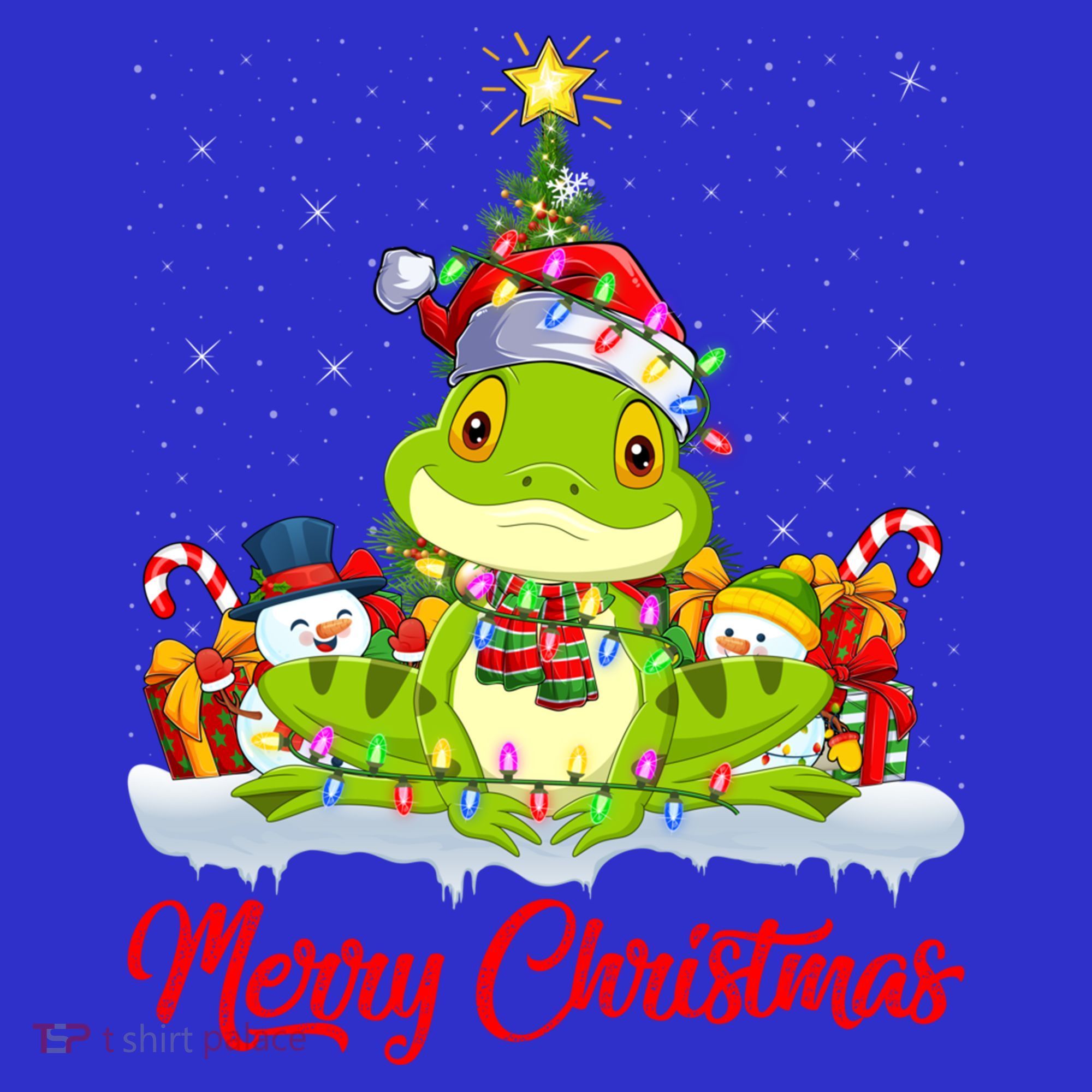 Tree Frog Xmas Tree Lighting Santa Tree Frog Christmas Funny Gift Women's Tank Top