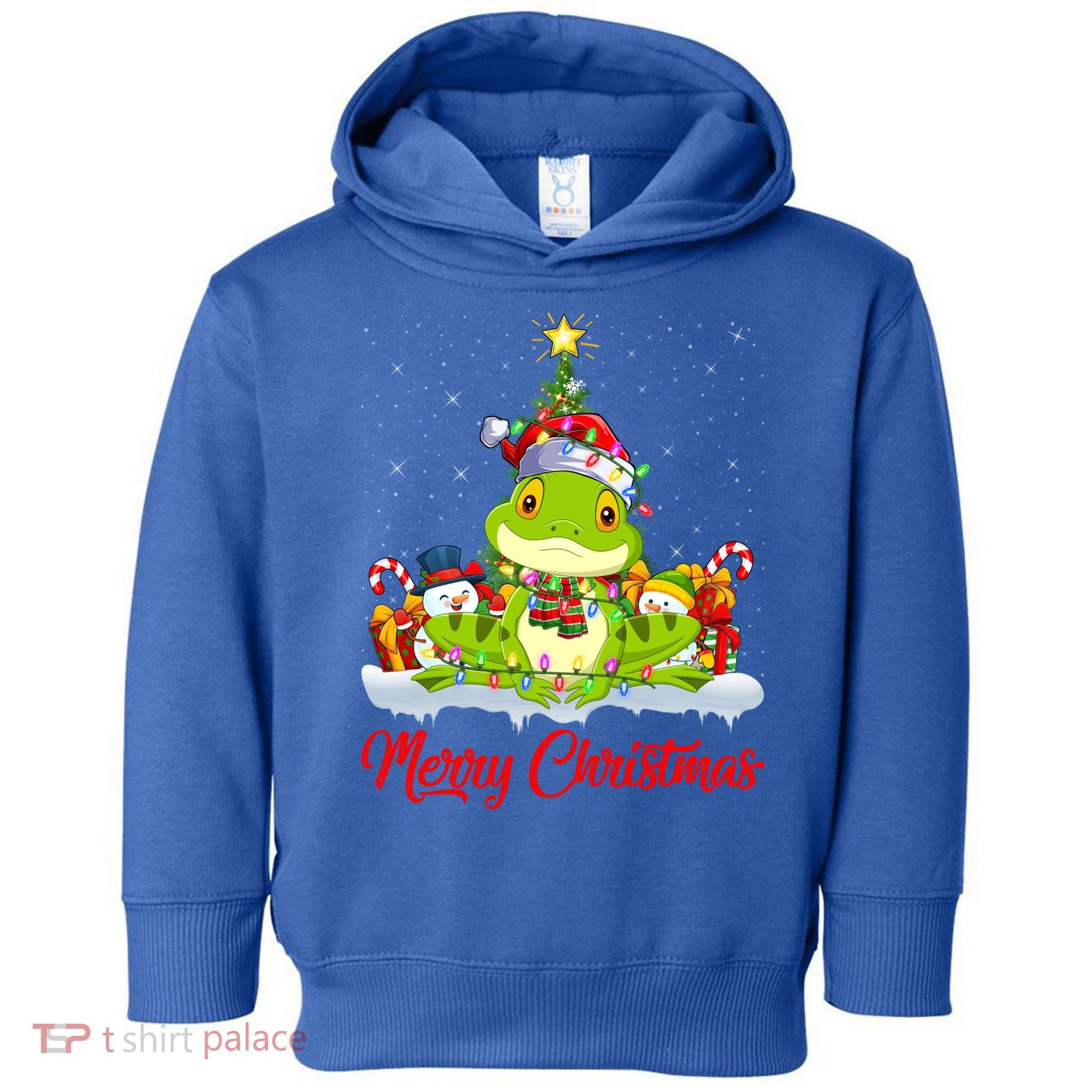 Tree Frog Xmas Tree Lighting Santa Tree Frog Christmas Funny Gift Toddler Hoodie