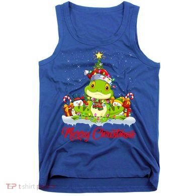 Tree Frog Xmas Tree Lighting Santa Tree Frog Christmas Funny Gift Tank Top