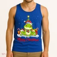 Tree Frog Xmas Tree Lighting Santa Tree Frog Christmas Funny Gift Tank Top thumb 3