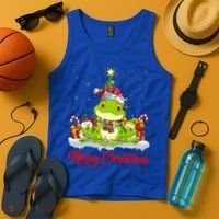 Tree Frog Xmas Tree Lighting Santa Tree Frog Christmas Funny Gift Tank Top thumb 4