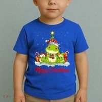 Tree Frog Xmas Tree Lighting Santa Tree Frog Christmas Funny Gift Toddler T-Shirt thumb 2