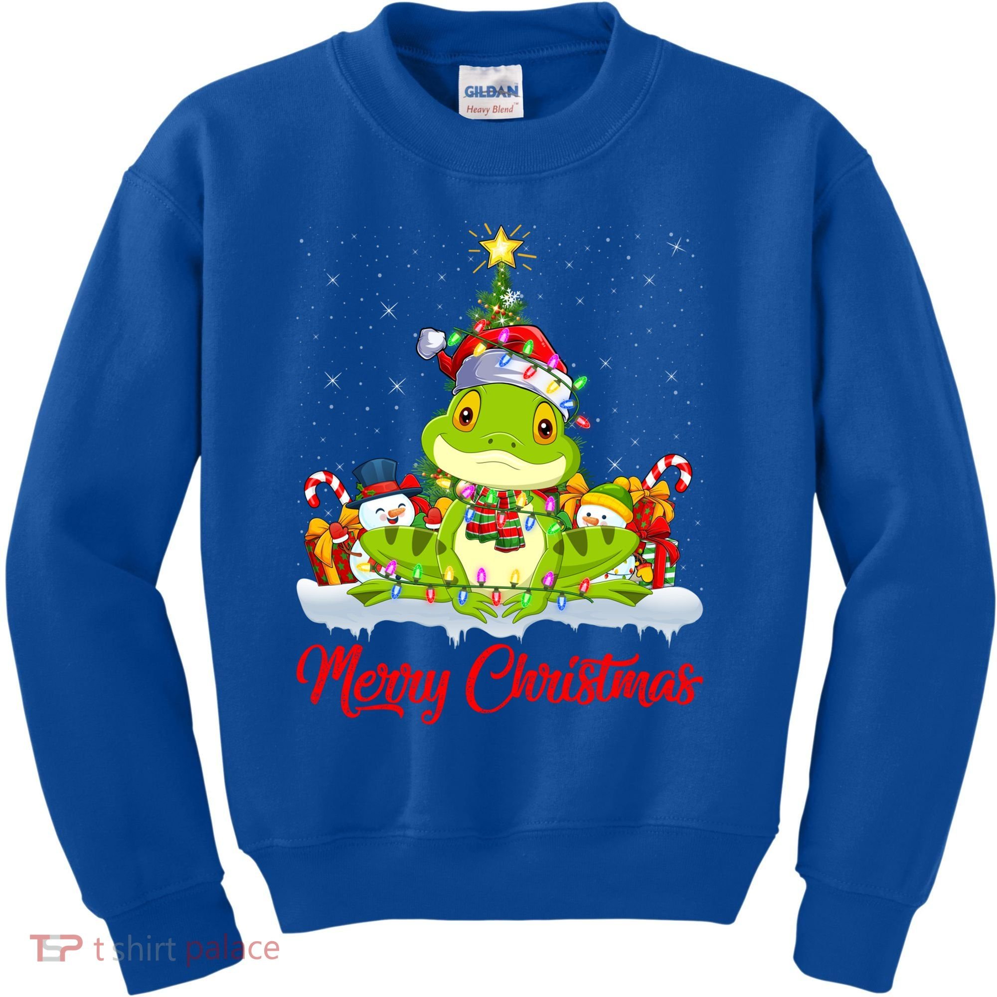 Tree Frog Xmas Tree Lighting Santa Tree Frog Christmas Funny Gift Kids Sweatshirt