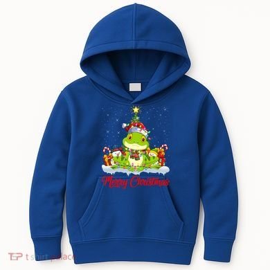 Tree Frog Xmas Tree Lighting Santa Tree Frog Christmas Funny Gift Kids Hoodie