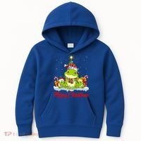 Tree Frog Xmas Tree Lighting Santa Tree Frog Christmas Funny Gift Kids Hoodie thumb 0