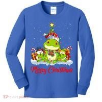 Tree Frog Xmas Tree Lighting Santa Tree Frog Christmas Funny Gift Kids Long Sleeve Shirt thumb 0