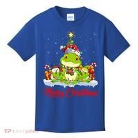 Tree Frog Xmas Tree Lighting Santa Tree Frog Christmas Funny Gift Kids T-Shirt thumb 0