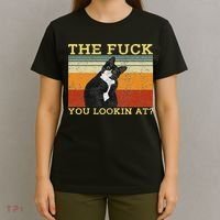 The Fuck You Lookin At Cat Lovers T-Shirt thumb 4