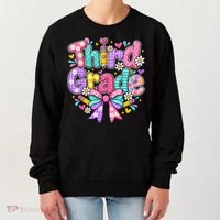 Third Grade 3rd Coquette Floral School Gift Women's Sweatshirt thumb 0