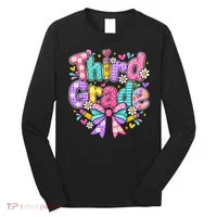 Third Grade 3rd Coquette Floral School Gift Long Sleeve Shirt thumb 0