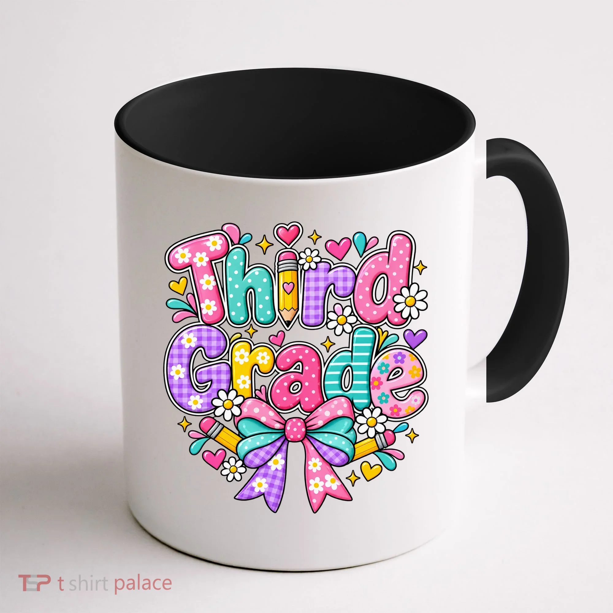 Third Grade 3rd Coquette Floral School Gift Coffee Mug