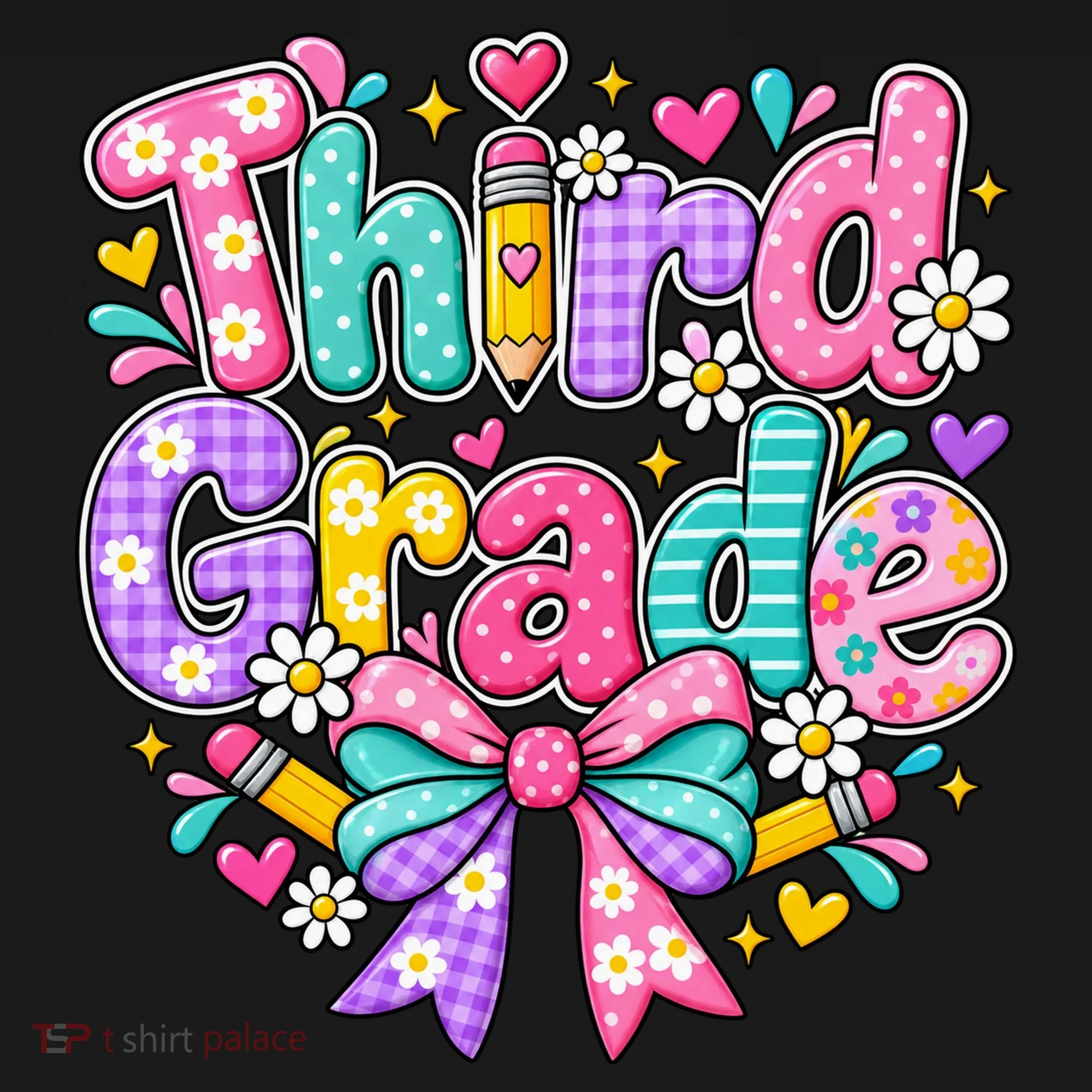 Third Grade 3rd Coquette Floral School Gift Coaster