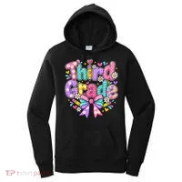 Third Grade 3rd Coquette Floral School Gift Women's Hoodie thumb 0