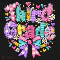 Third Grade 3rd Coquette Floral School Gift Women's T-Shirt thumb 6