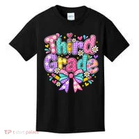 Third Grade 3rd Coquette Floral School Gift Kids T-Shirt thumb 0