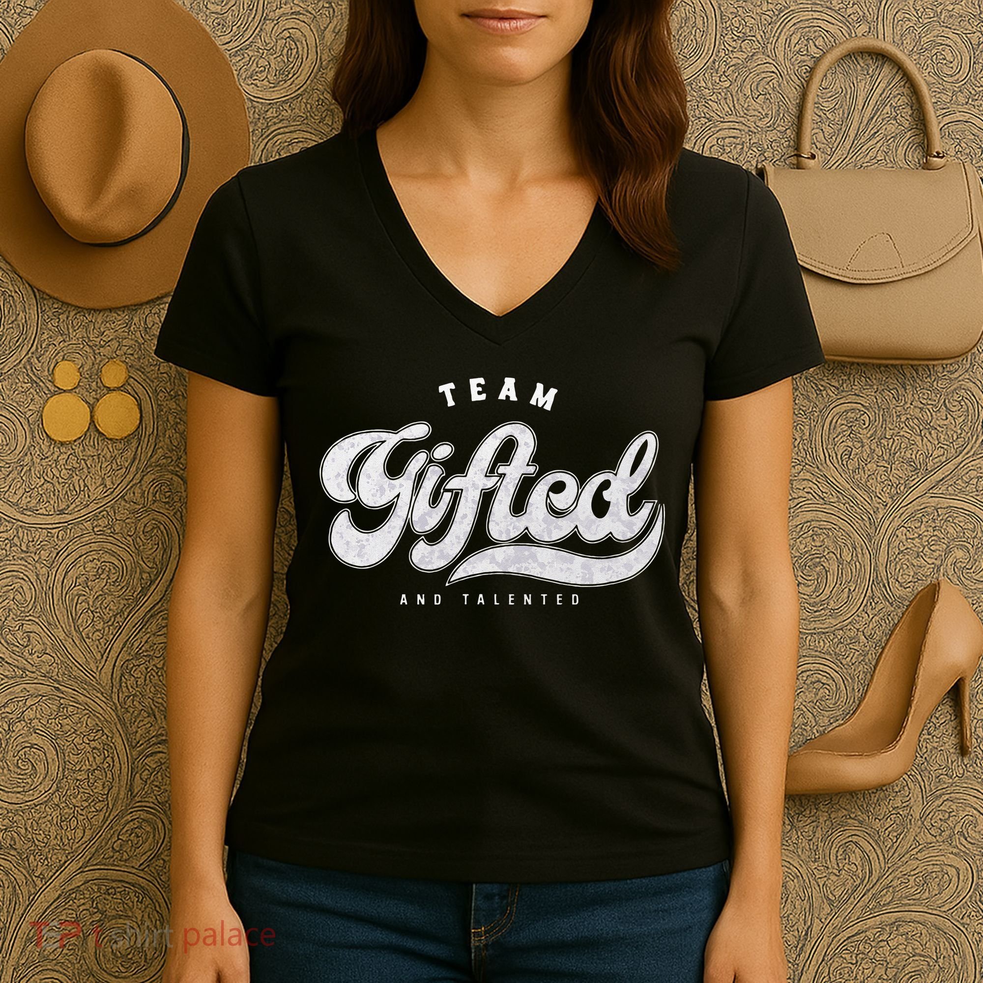Team Gifted And Talented Exceptional Student Teacher Smart Women's V-Neck T-Shirt