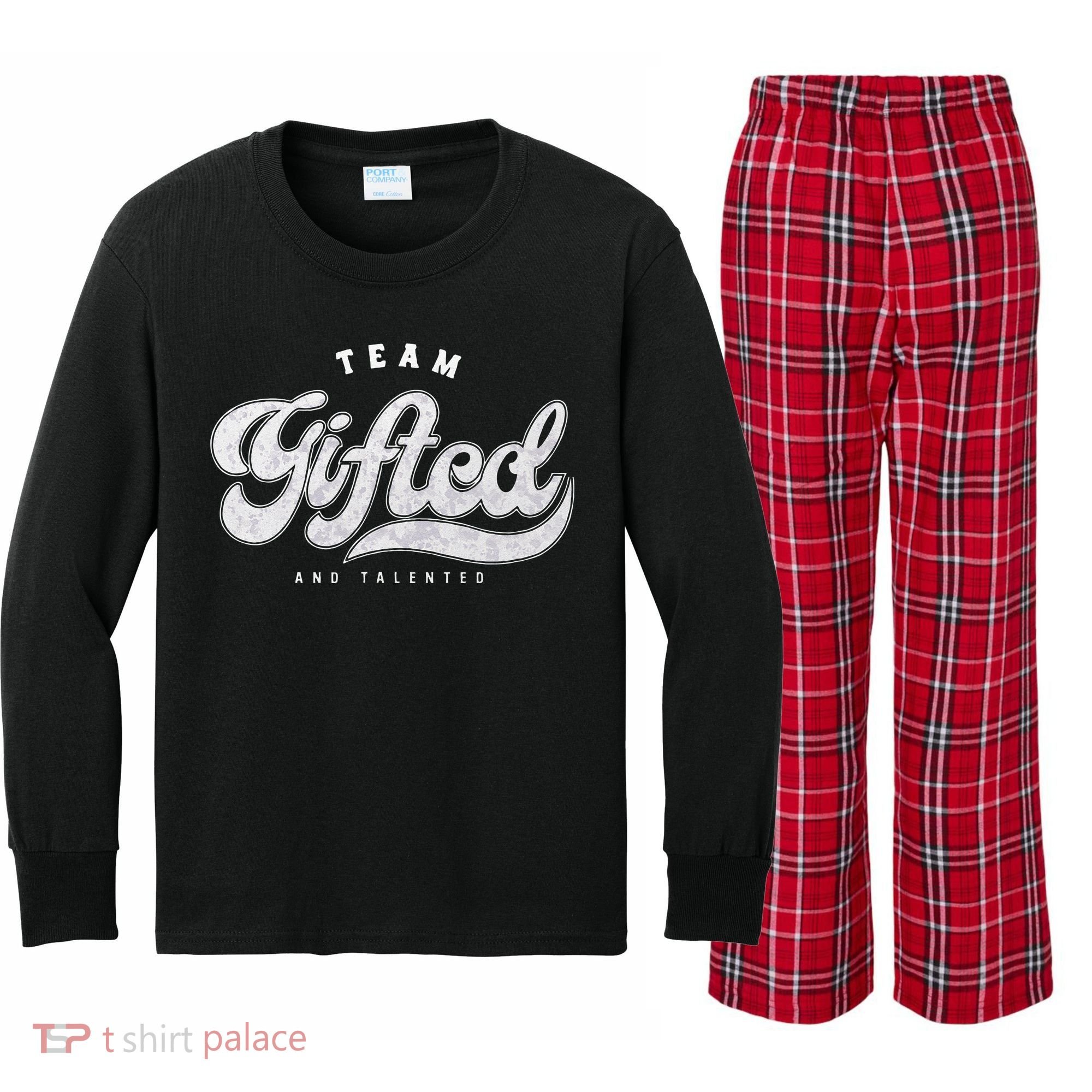 Team Gifted And Talented Exceptional Student Teacher Smart Kids Long Sleeve Plaid Pajama Set