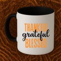 Thankful Grateful And Blessed Thanksgiving Holiday Coffee Mug thumb 2