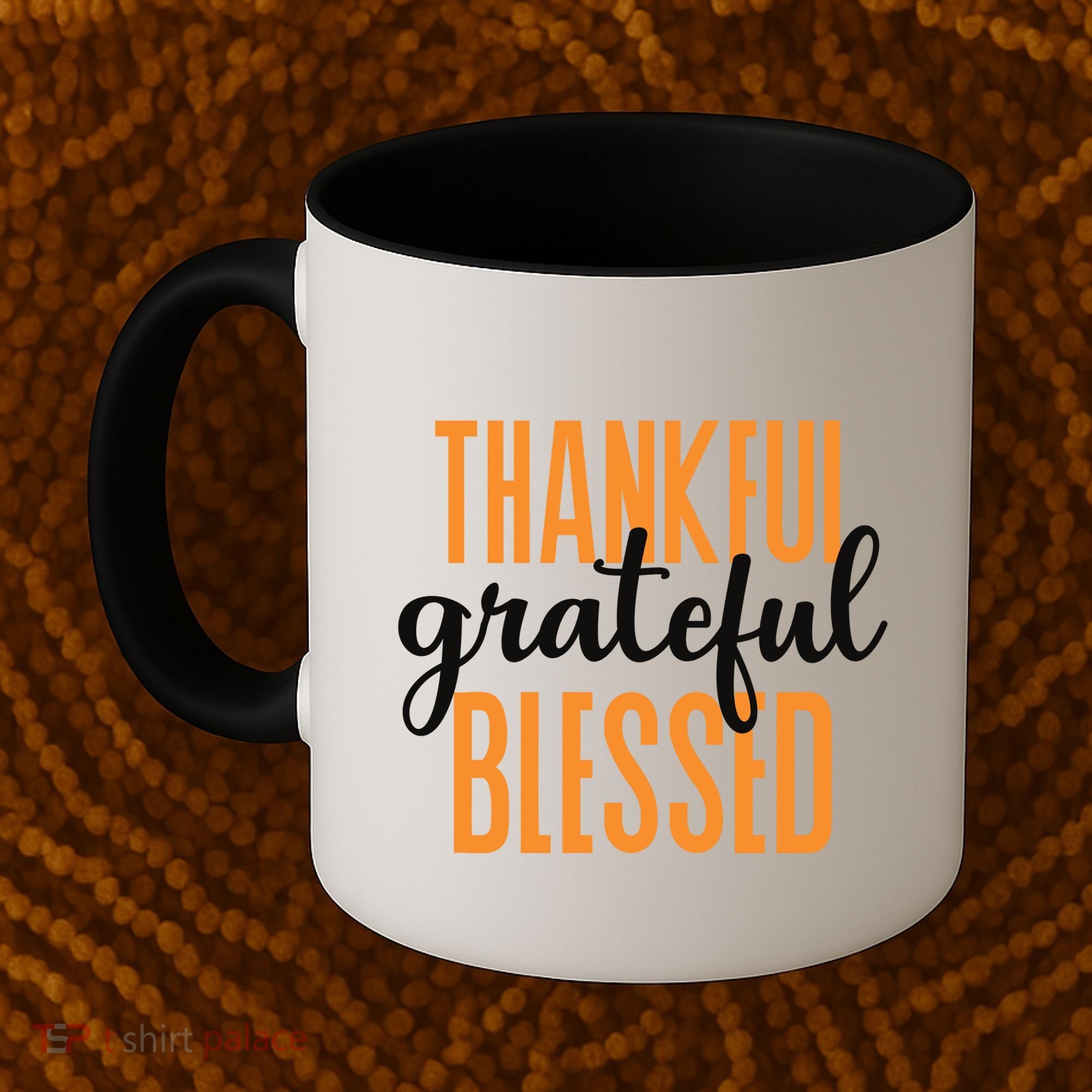 Thankful Grateful And Blessed Thanksgiving Holiday Coffee Mug