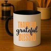 Thankful Grateful And Blessed Thanksgiving Holiday Coffee Mug thumb 4
