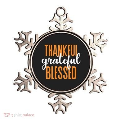 Thankful Grateful And Blessed Thanksgiving Holiday Ornament
