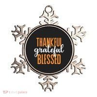 Thankful Grateful And Blessed Thanksgiving Holiday Ornament thumb 0