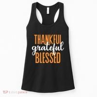 Thankful Grateful And Blessed Thanksgiving Holiday Women's Tank Top thumb 0