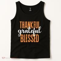 Thankful Grateful And Blessed Thanksgiving Holiday Tank Top thumb 2