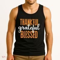 Thankful Grateful And Blessed Thanksgiving Holiday Tank Top thumb 3