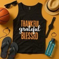 Thankful Grateful And Blessed Thanksgiving Holiday Tank Top thumb 4