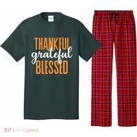 Thankful Grateful And Blessed Thanksgiving Holiday Pajama Set thumb 0