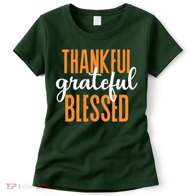 Thankful Grateful And Blessed Thanksgiving Holiday Women's T-Shirt