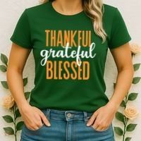 Thankful Grateful And Blessed Thanksgiving Holiday Women's T-Shirt thumb 2