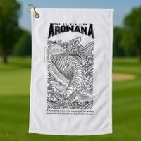 The Golden Arowana FIsh Golf Towel thumb 1