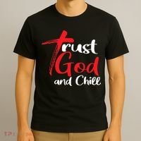 Trust God And Chill Religious Lover God T-Shirt thumb 3
