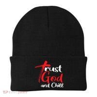 Trust God And Chill Religious Lover God Beanie thumb 0