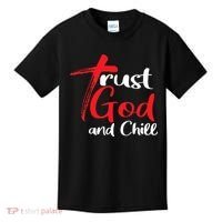 Trust God And Chill Religious Lover God Kids T-Shirt thumb 0