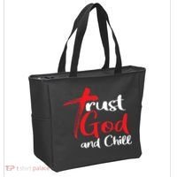 Trust God And Chill Religious Lover God Tote Bag thumb 2
