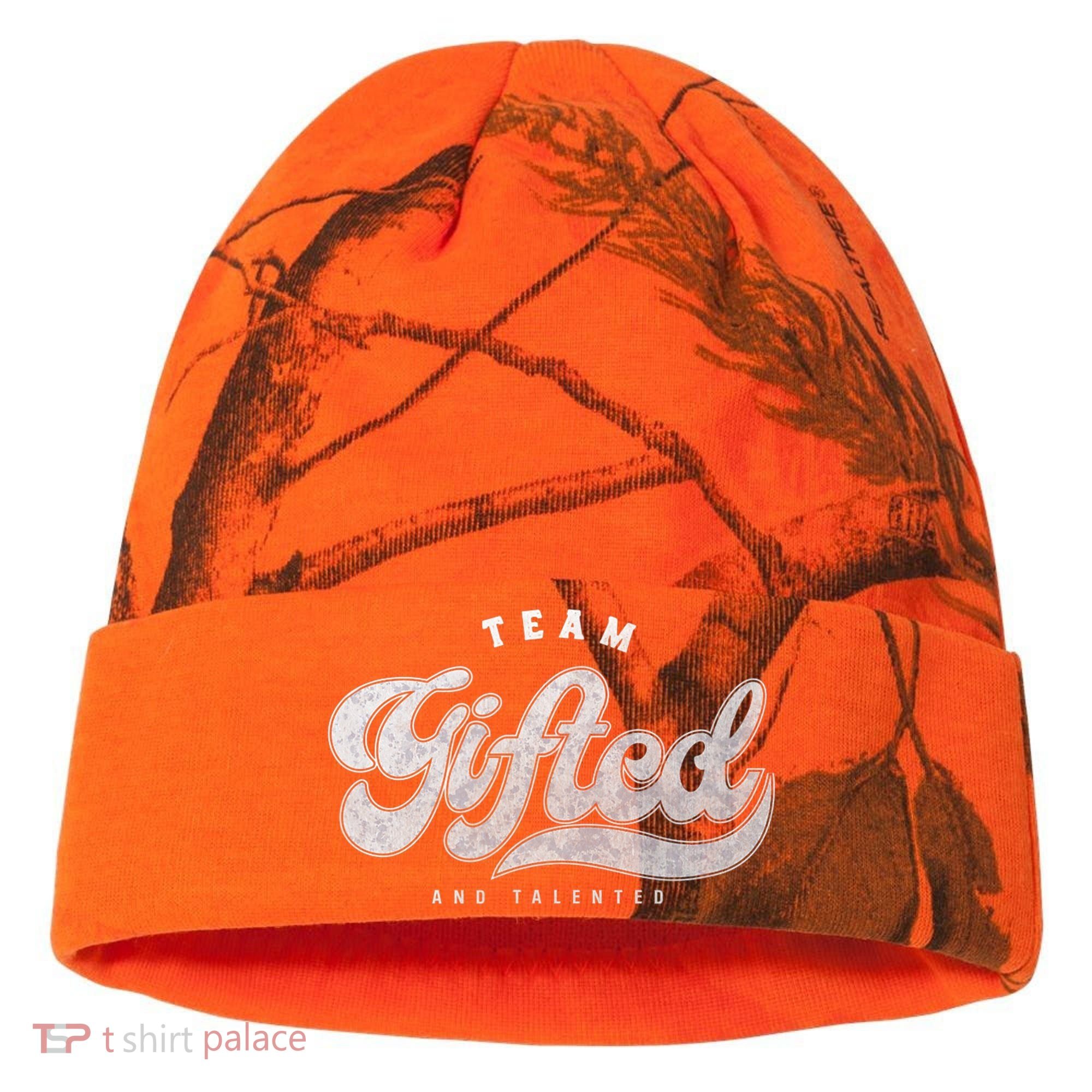 Team Gifted And Talented Exceptional Student Teacher Smart Kati Licensed 12" Camo Cuffed Beanie