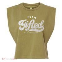Team Gifted And Talented Exceptional Student Teacher Smart Garment-Dyed Women's Muscle Tee thumb 0