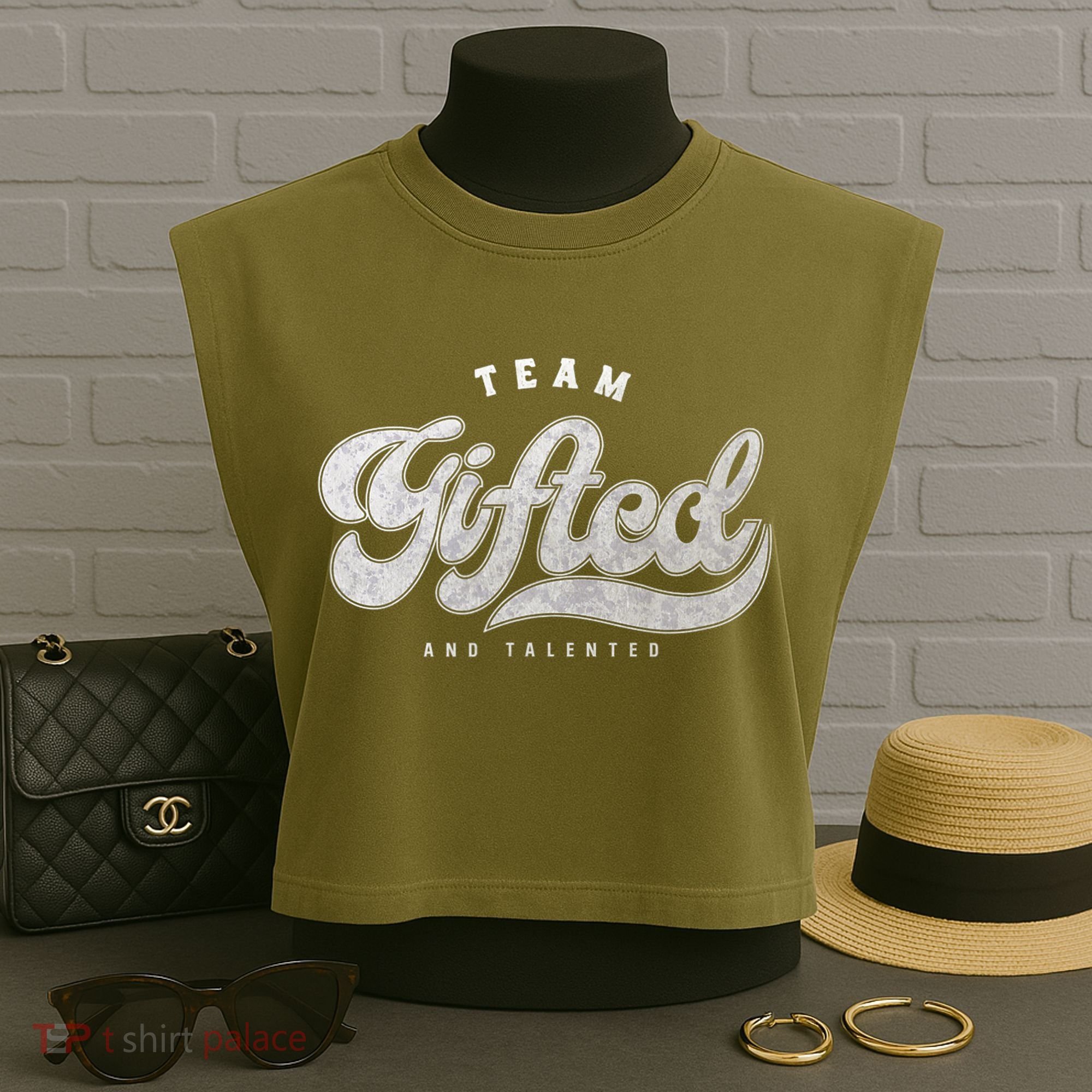 Team Gifted And Talented Exceptional Student Teacher Smart Garment-Dyed Women's Muscle Tee