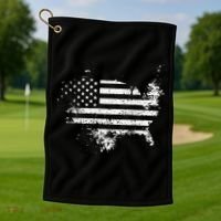 The Great American Flag Is In Our Hearts Golf Towel thumb 1
