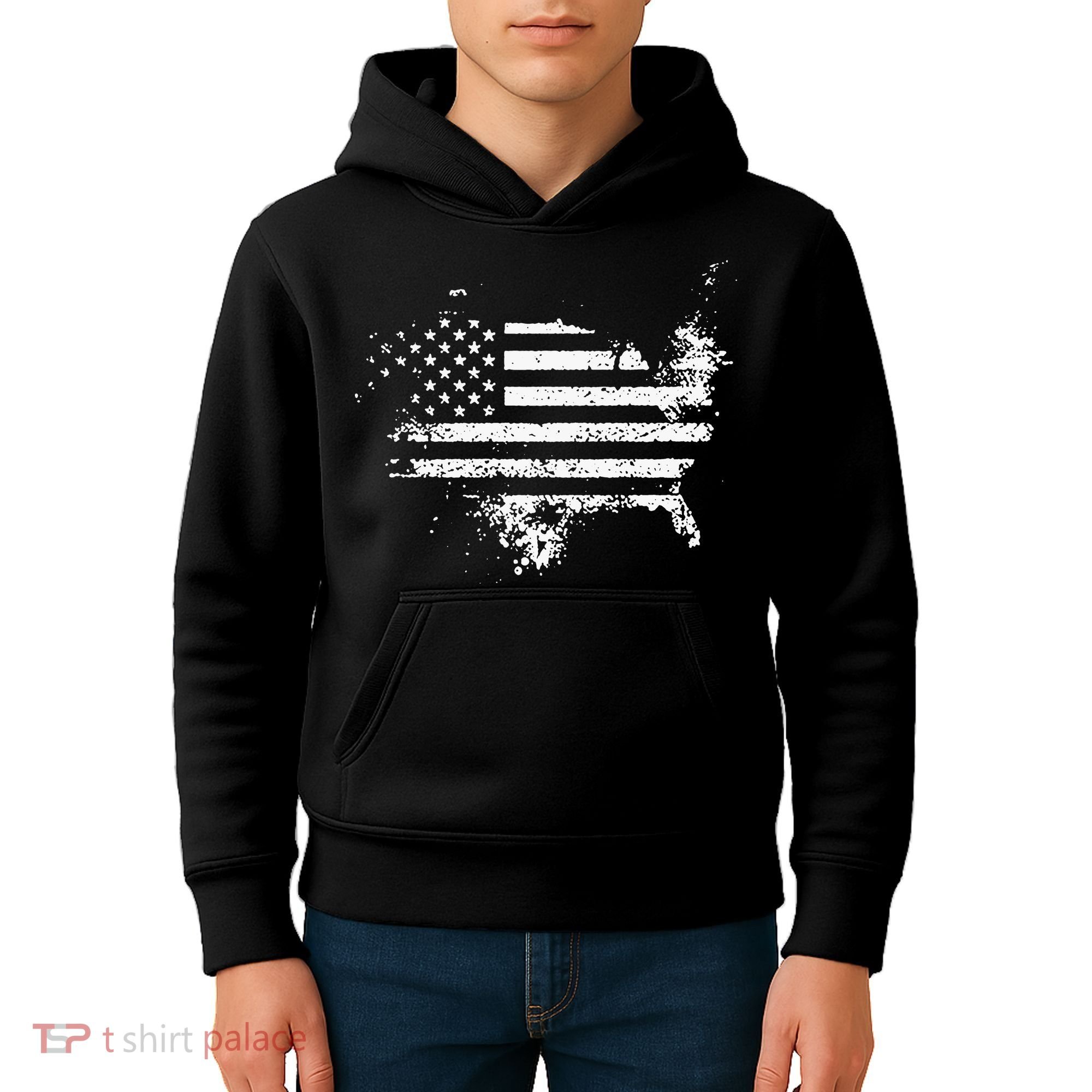 The Great American Flag Is In Our Hearts Kids Hoodie