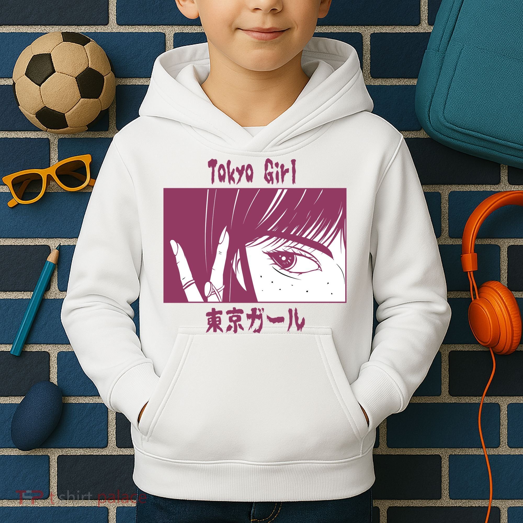 Tokyo Girl Anime Kids Hoodie