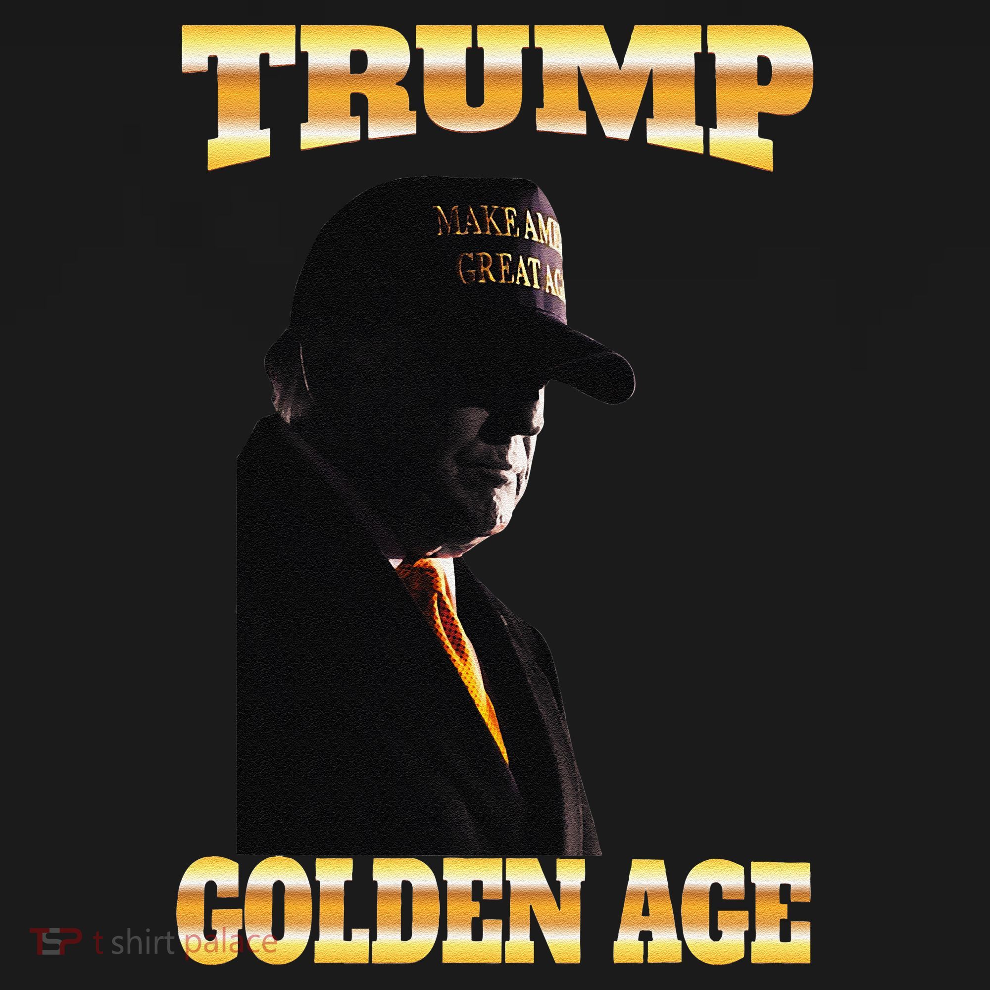 Trump Golden Age Silhouette Maga 45 47 Golden Tie Apron